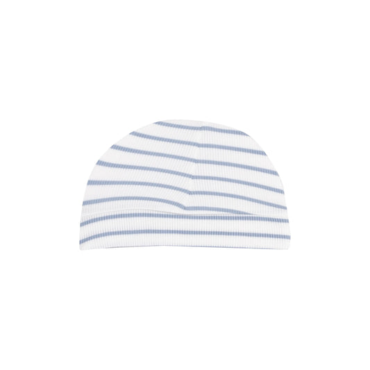 Beanie Hat French Stripe Dusty Blue Baby Beanie Hat Cozy and Cute.