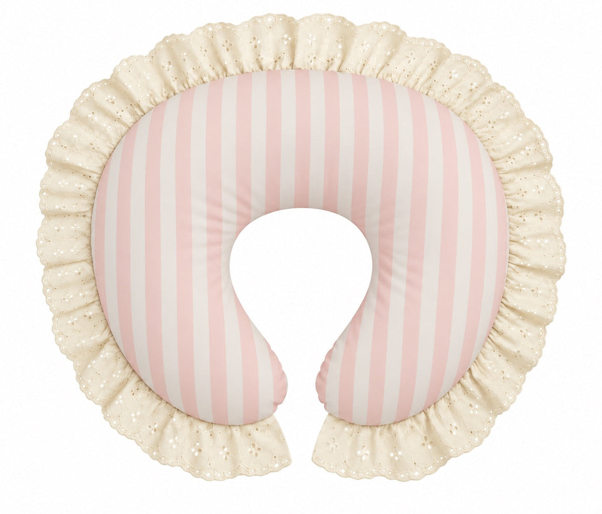Ivory Eyelet Ruffle Original Nursing Pillow Cover by Little Mae & Co
