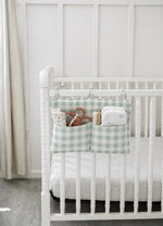 Light Green Checkered Crib Organizer by Little Mae & Co