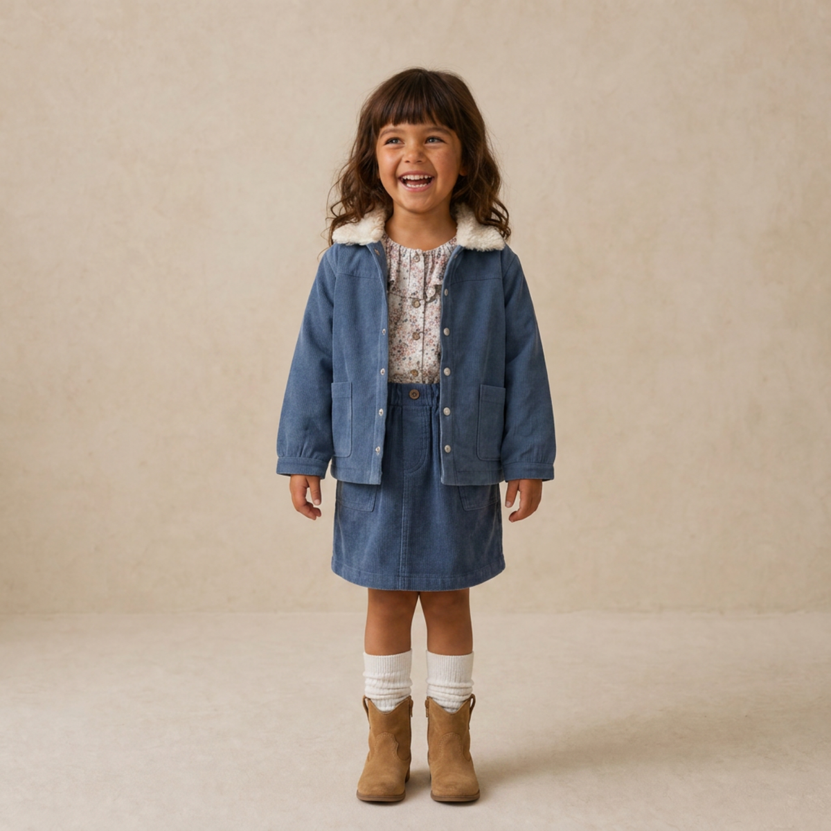 Organic Corduroy Skirt - Navy by Makemake Organics