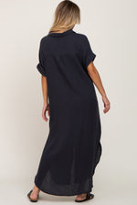 Charcoal Button Down Midi Dress by PinkBlush at Everetts Place