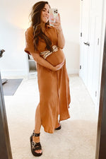 Nursing Friendly Button Down Maternity Midi Dress by PinkBlush (view 9 of 17)