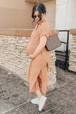 Nursing Friendly Button Down Maternity Midi Dress by PinkBlush (view 10 of 17)