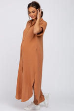 Nursing Friendly Button Down Maternity Midi Dress by PinkBlush (view 2 of 17)