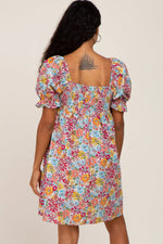PinkBlush Mauve Floral Dress with Ruffle Trim for Stylish Modern Women - Apparel & Accessories > Clothing > Dresses