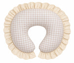 Gingham Ivory Eyelet Ruffle Original Nursing Pillow Cover by Little Mae & Co