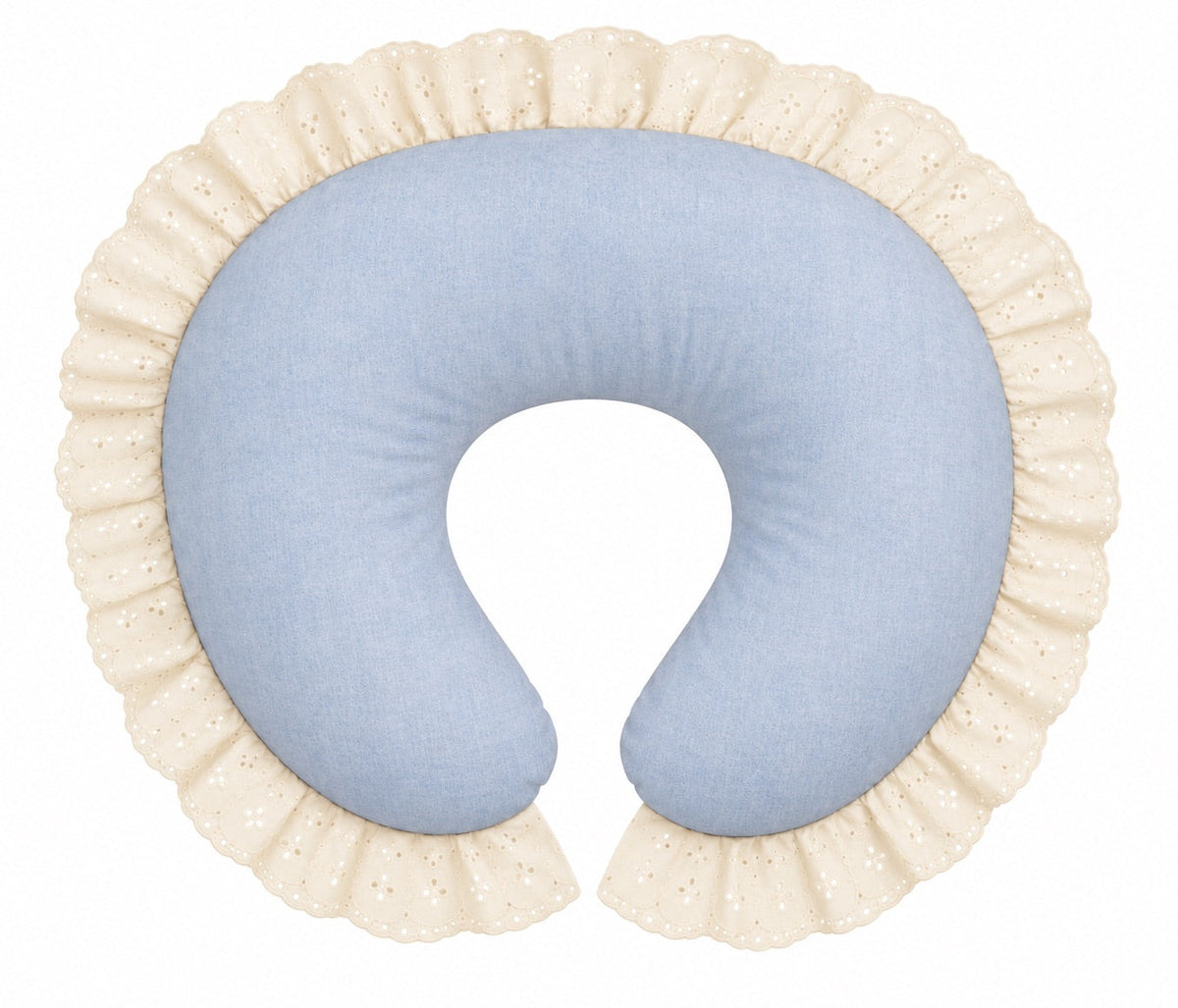 Ivory Eyelet Ruffle Original Nursing Pillow Cover by Little Mae & Co