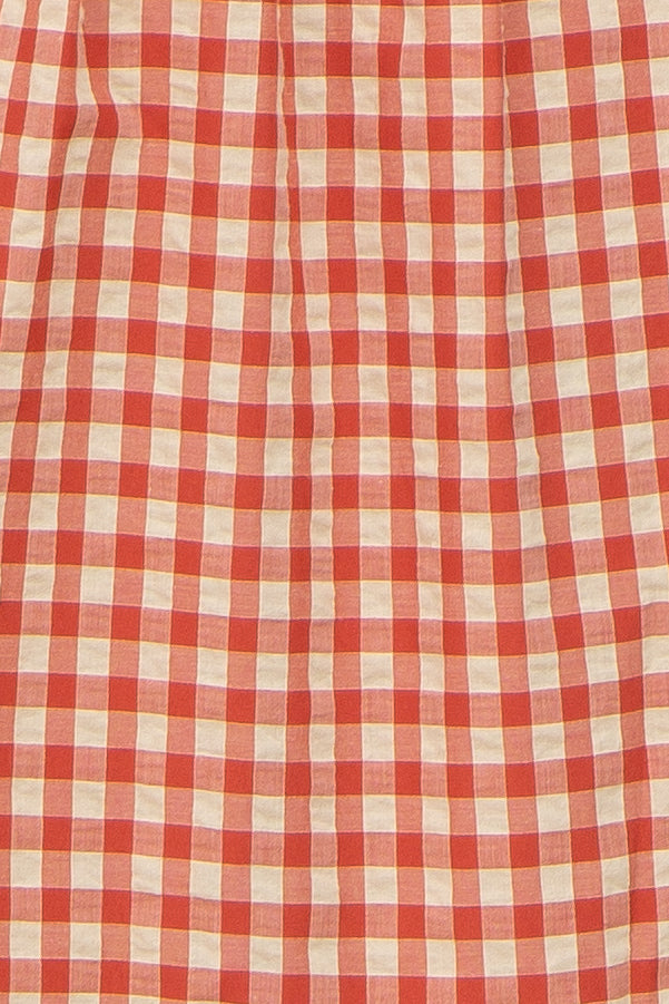 Rust Gingham Smocked Midi Dress by PinkBlush at Everetts Place