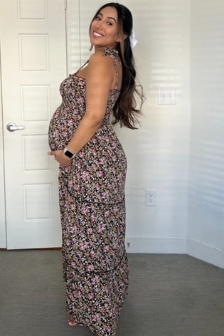 Sleeveless Tiered Maternity Maxi Dress by PinkBlush