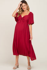 Front Tie Ruffle Sleeve Maternity Midi Dress by PinkBlush (view 1 of 8)