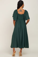 Front Tie Ruffle Sleeve Midi Dress by PinkBlush