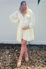 Beige Crochet Lace Button Front Maternity Maxi Dress by PinkBlush (view 8 of 30)