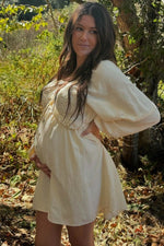Beige Crochet Lace Button Front Maternity Maxi Dress by PinkBlush (view 9 of 30)