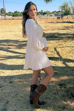 Beige Crochet Lace Button Front Maternity Maxi Dress by PinkBlush (view 20 of 30)