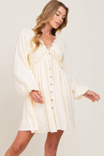 Beige Crochet Lace Button Front Maternity Maxi Dress by PinkBlush (view 30 of 30)