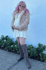Beige Crochet Lace Button Front Maternity Maxi Dress by PinkBlush (view 23 of 30)