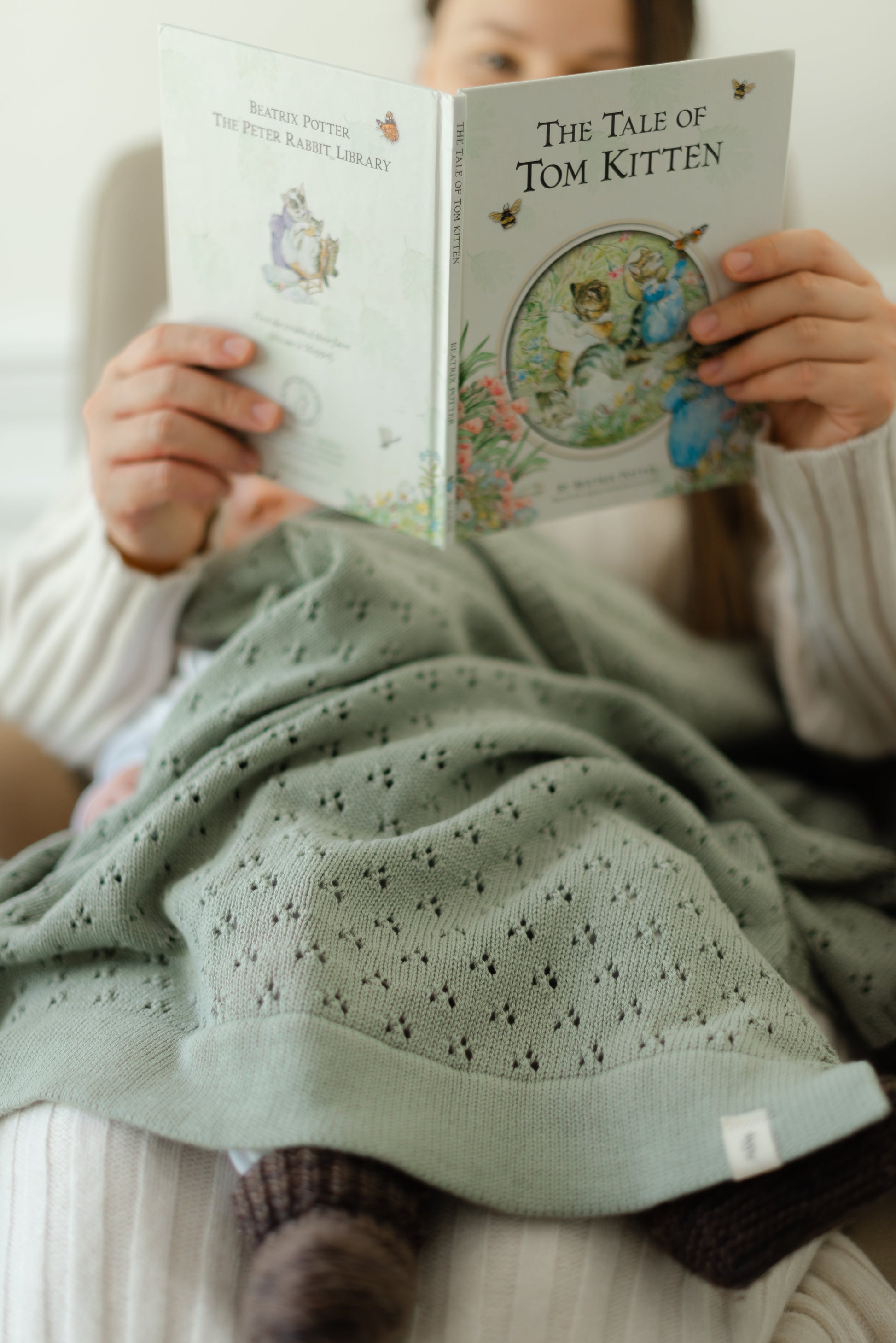 Mint Pointelle Knit Baby Blanket Little Mae And Co Little Mae & Co Everetts Place: Online Boutique