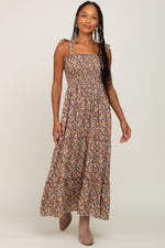 Sleeveless Tiered Maternity Dress - Floral Print by PinkBlush
