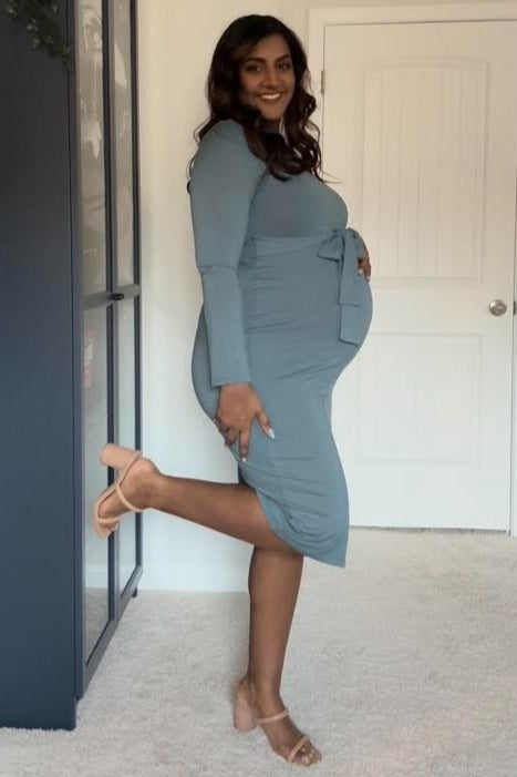 Basic Square Neck Maternity Maxi Dress by PinkBlush