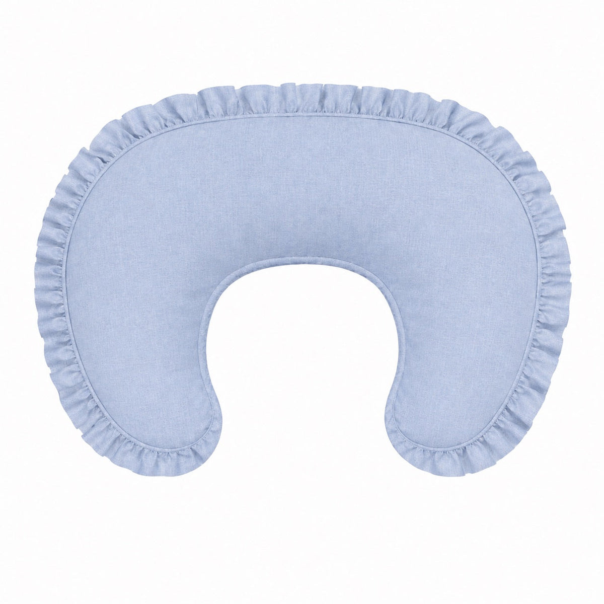 Light Denim Ruffle Nursing Pillow Cover by Little Mae & Co
