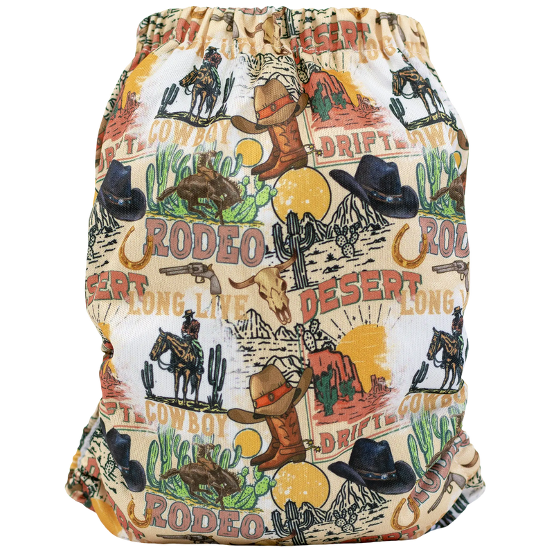 Slim Fit Pocket Cloth Diaper with cowboy and desert print design