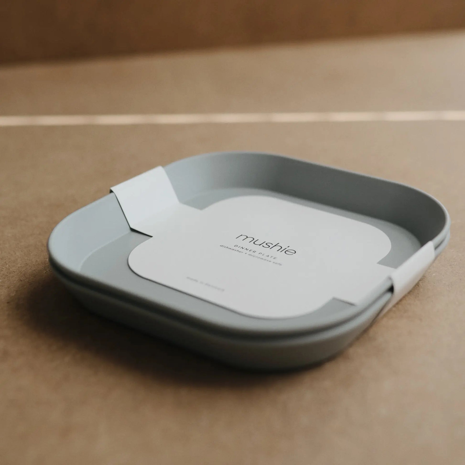 Square Dinnerware Plates for Babies BPA-Free Plastic Microwave and Dishwasher Safe Made in Denmark Mushie