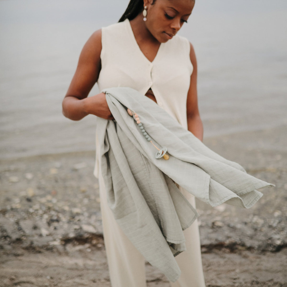 Organic Cotton Muslin Swaddle Blanket by Mushie