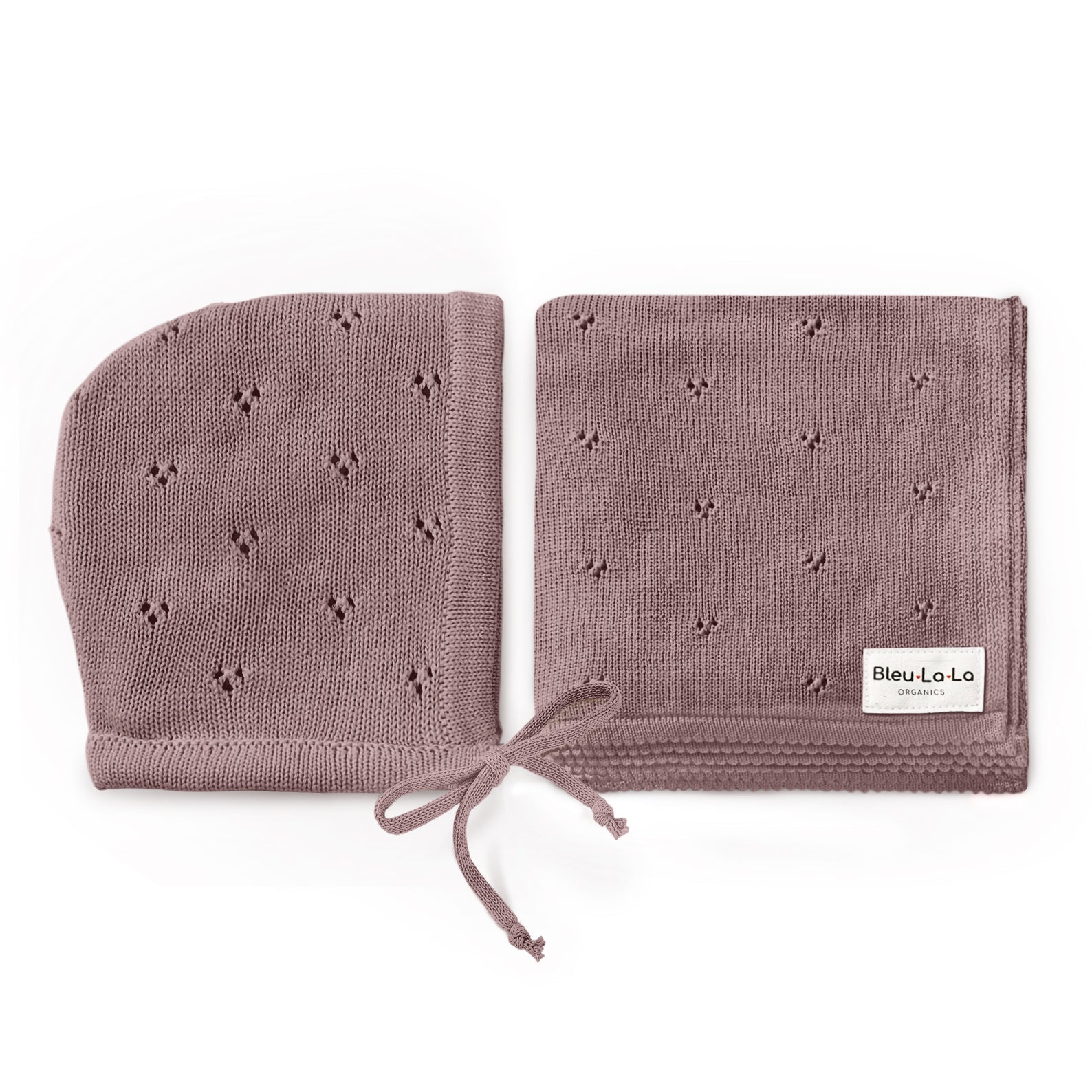 Bleu La La Organic Pointelle Swaddle Blanket and Hat Gift Set - Baby & Toddler > Swaddling & Receiving Blankets > Swaddling Blankets