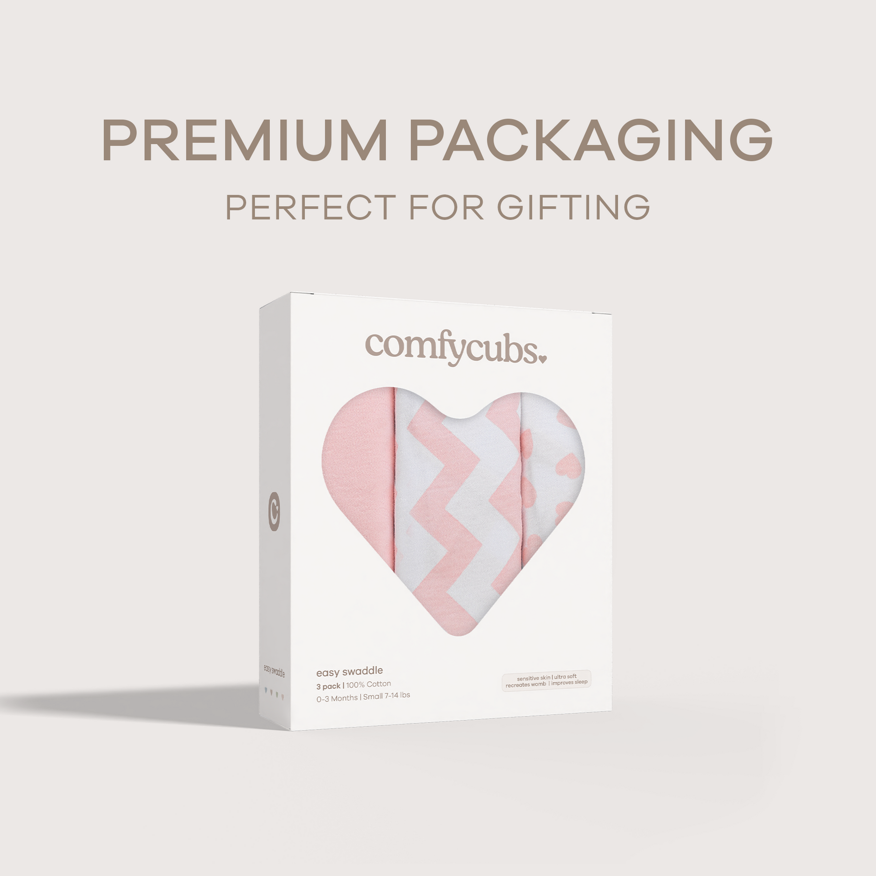 Easy Swaddle Blankets in Pink, Pack of 3 by Comfy Cubs at Everetts Place