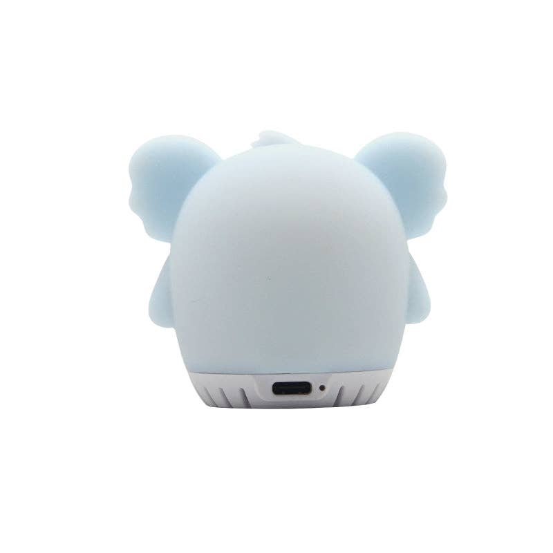 Sleeping Pal white mini sound machine and night light for baby nursery.
