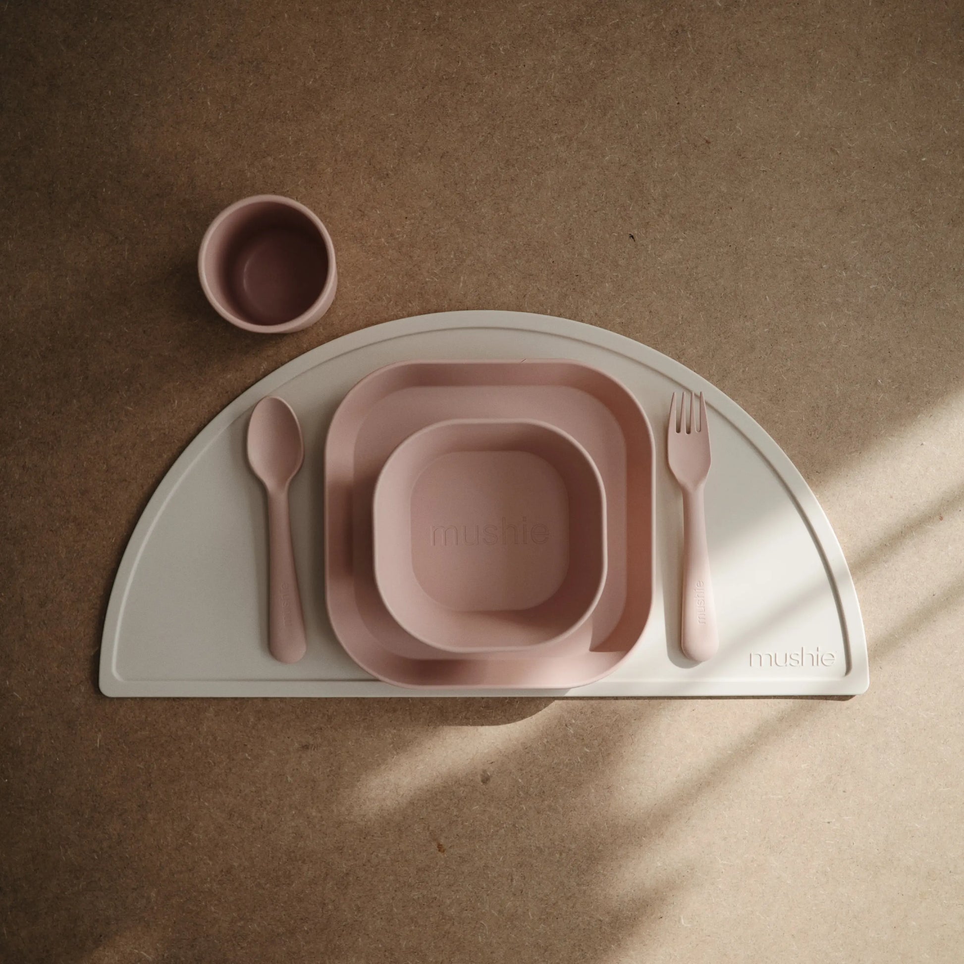 Square Dinnerware Plates for Babies BPA-Free Plastic Microwave and Dishwasher Safe Made in Denmark Mushie
