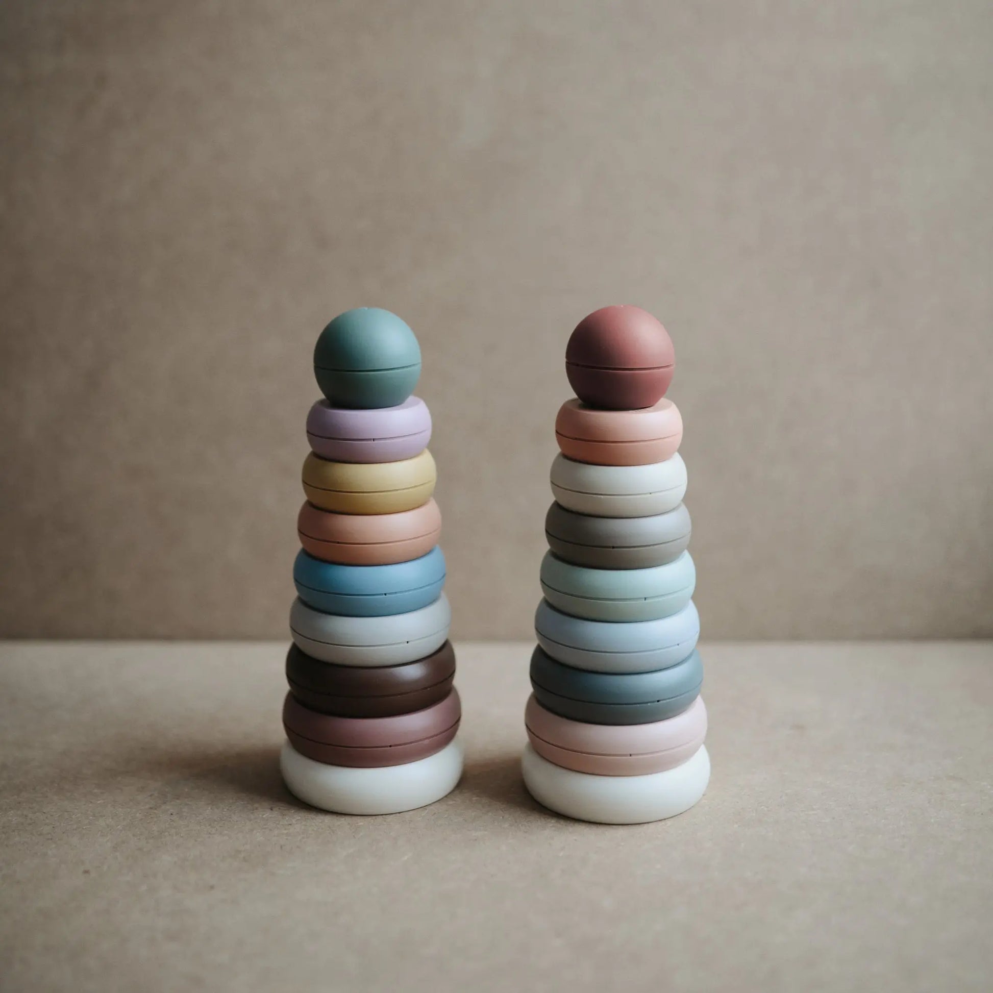 Stacking Rings Toy for Babies - Non-Toxic BPA Free Plastic Developmental Playset Mushie