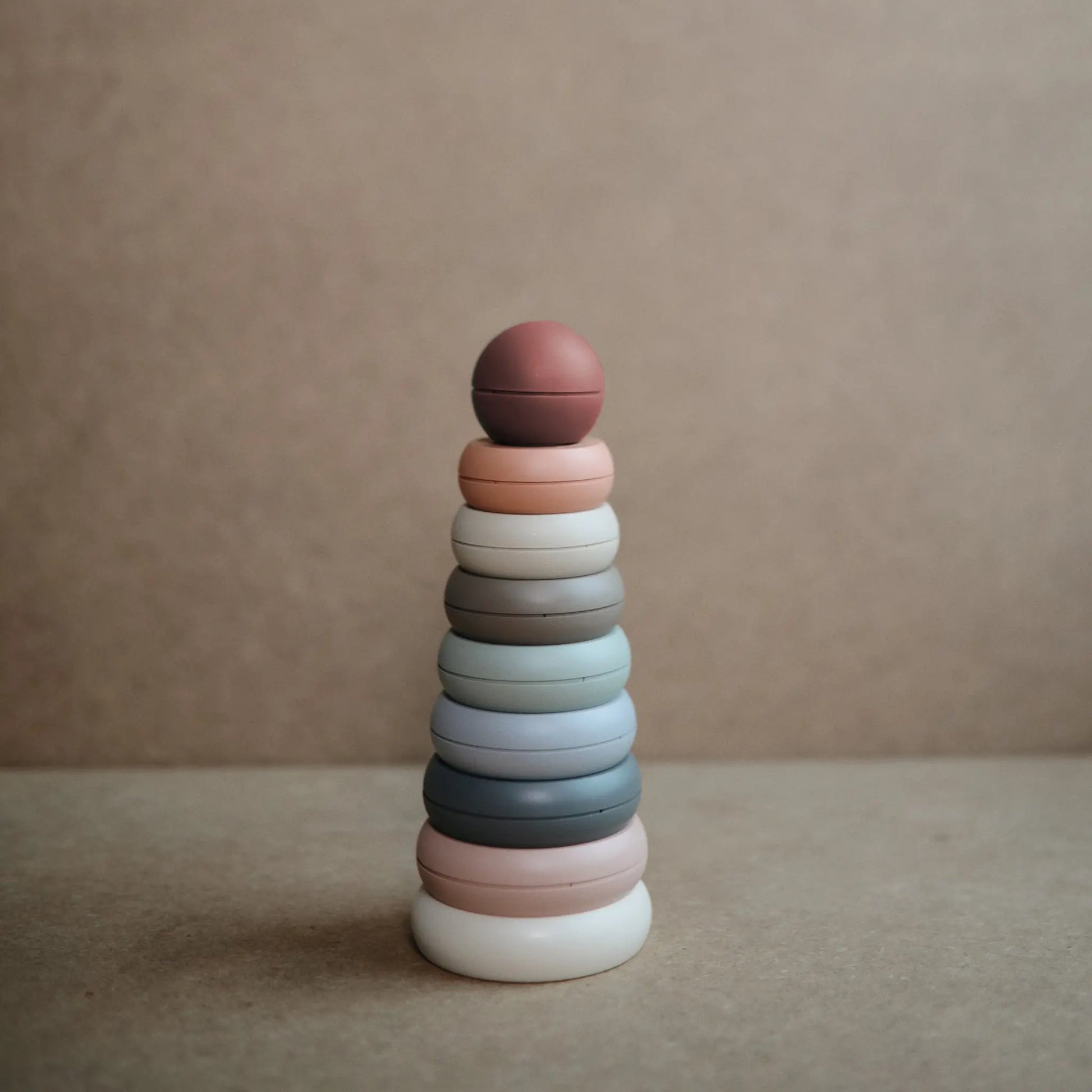 Stacking Rings Toy for Babies - Non-Toxic BPA Free Plastic Developmental Playset Mushie