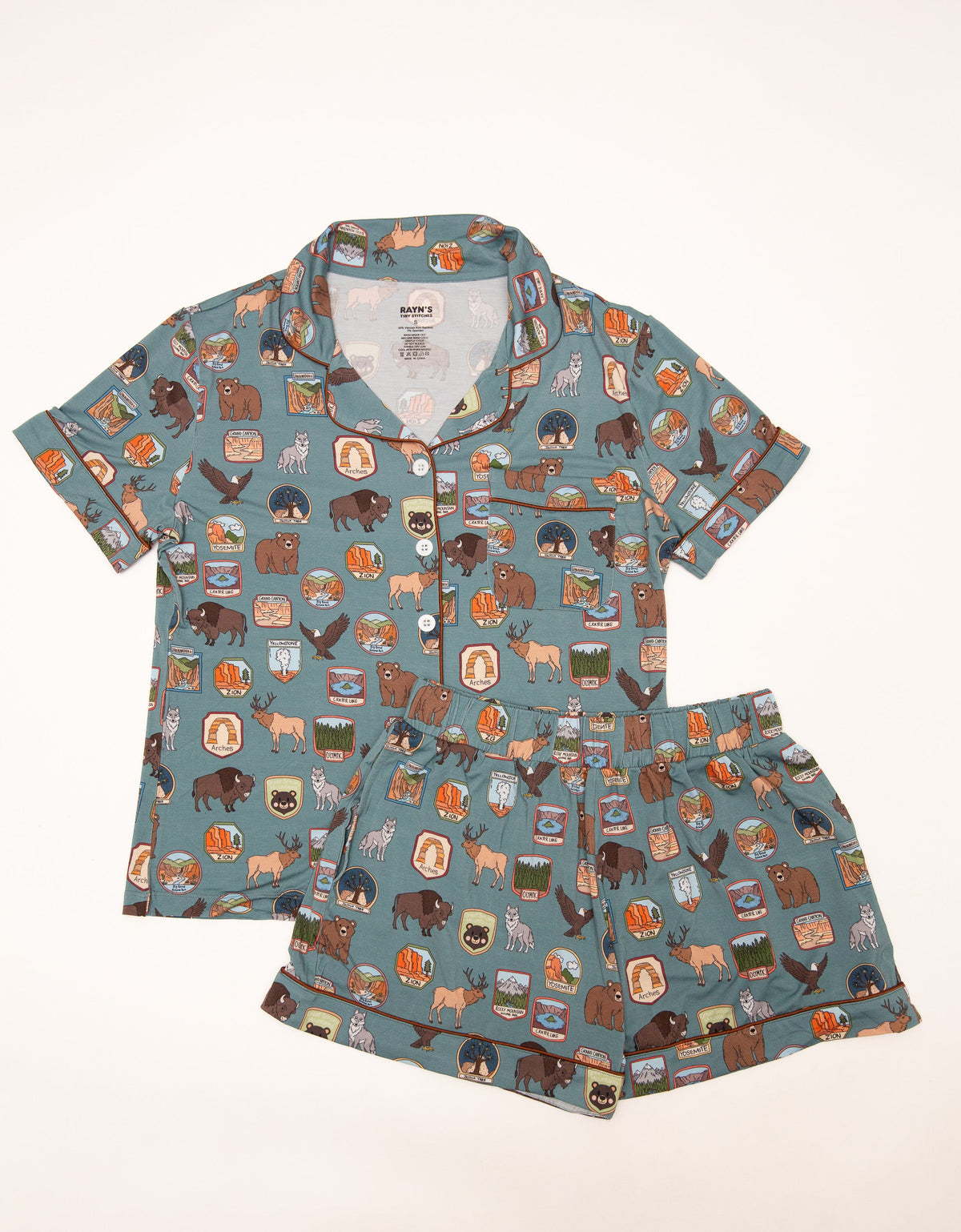 Women’s My First National Parks Adventure 2-Piece Shorts Pajama Set by Rayn’s Tiny Stitches