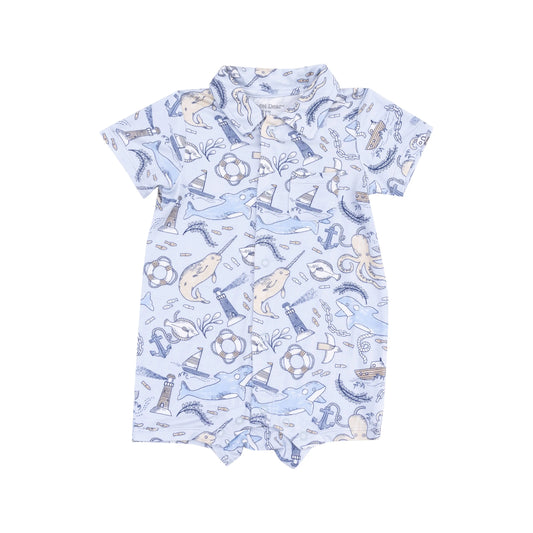 Button Down Polo Shortie Nautical Notebook.