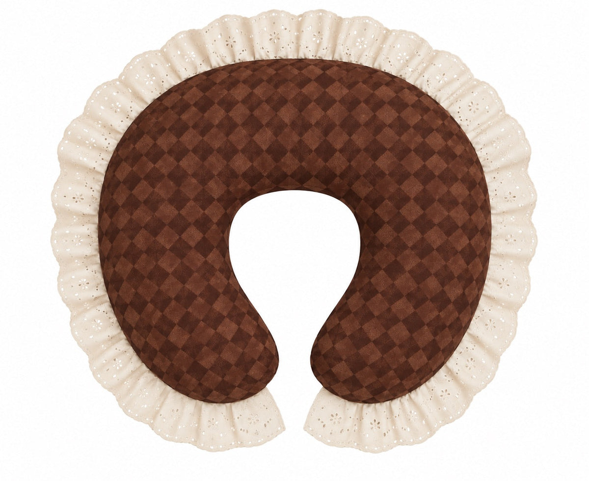 Ivory Eyelet Ruffle Original Nursing Pillow Cover by Little Mae & Co