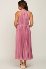 Pink Pleated Maternity Halter Dress by PinkBlush at Everetts Place