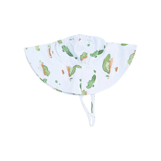 Wide Brim Sunhat Alligator Blue for Kids.