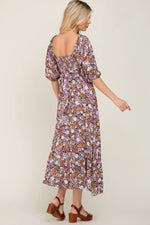 PinkBlush Stylish Floral Maxi Dress with Puff Sleeves for Casual Summer Outings - Apparel & Accessories > Clothing > Dresses