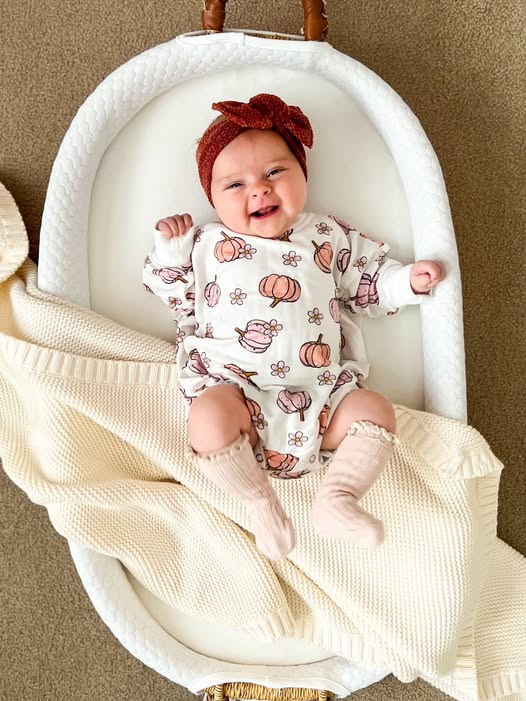 Bamboo Bubble Romper, Pastel Pumpkins, Oversized