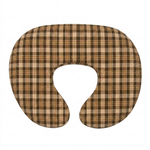 Brown Plaid Ruffle Nursing Pillow Cover by Little Mae & Co