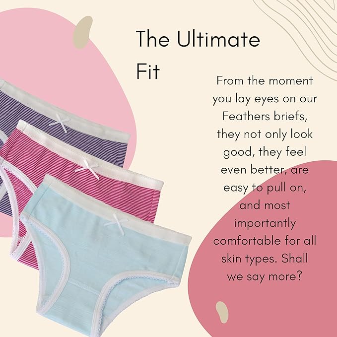 Feathers Girls and Toddler Underwear - Kids Underwear - Super Soft Cotton by Feathers USA at Everetts Place