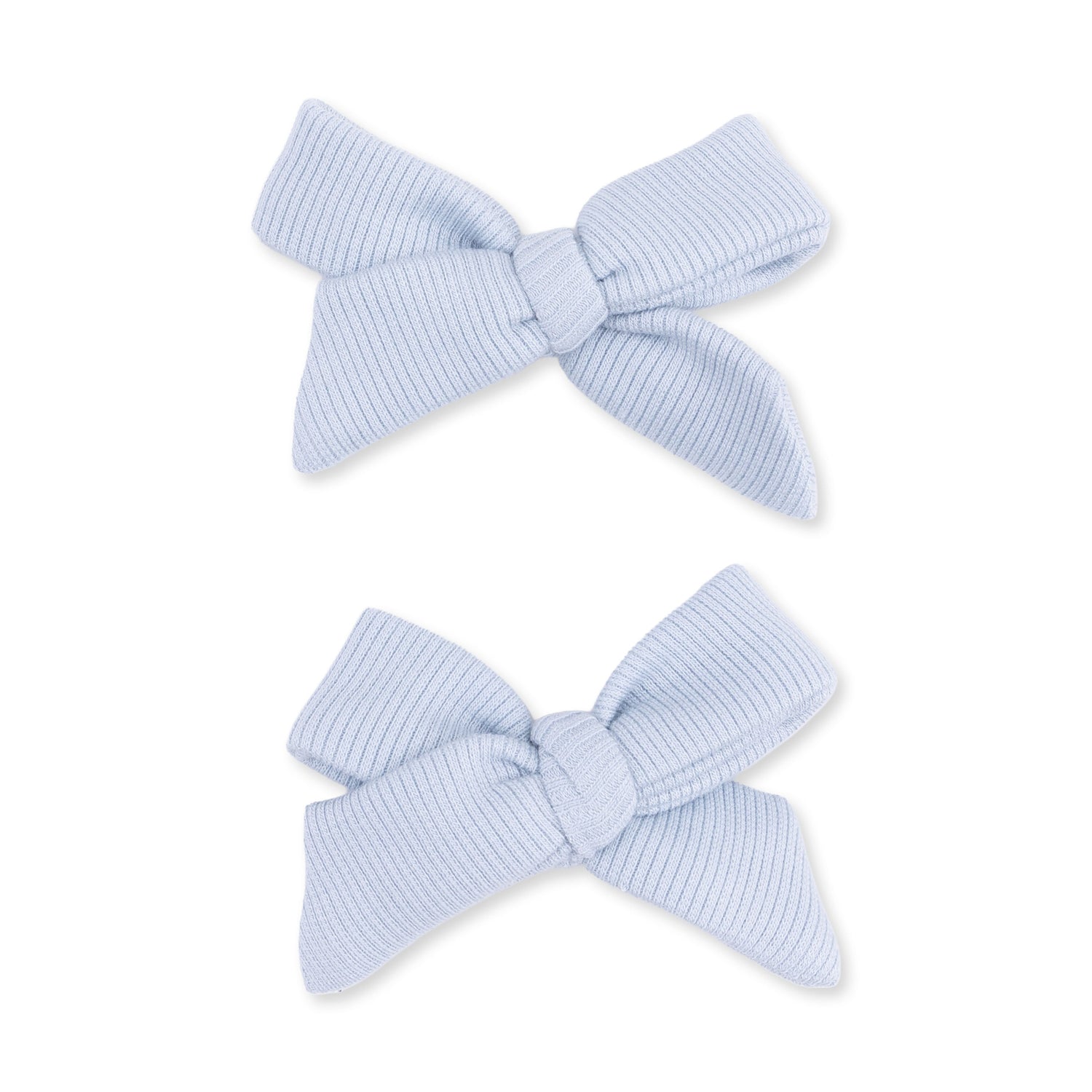 Solid Sheer Blue Rib - 2 Pack Bow Clips