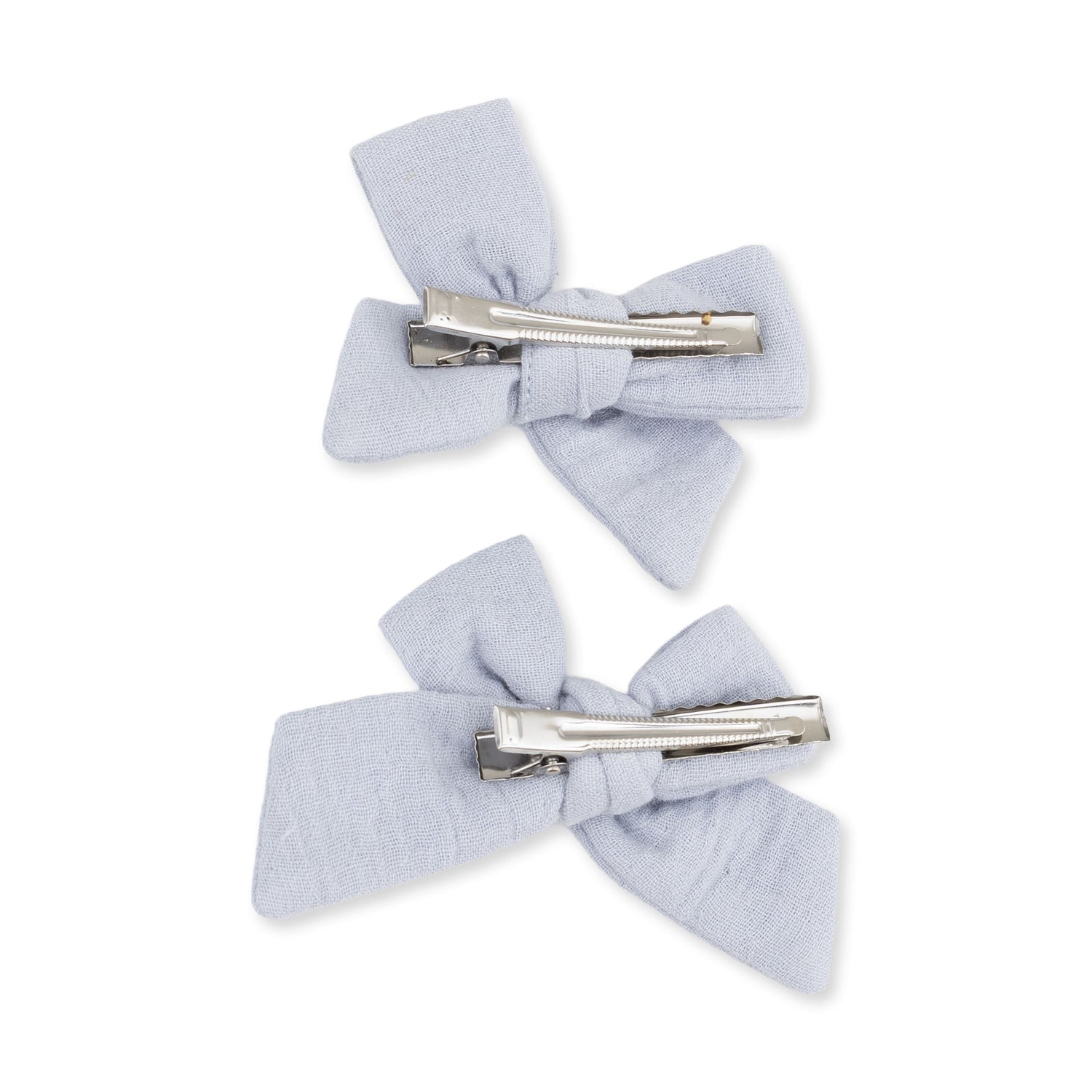 Solid Muslin Zen Blue - 2 Pack Bow Clips