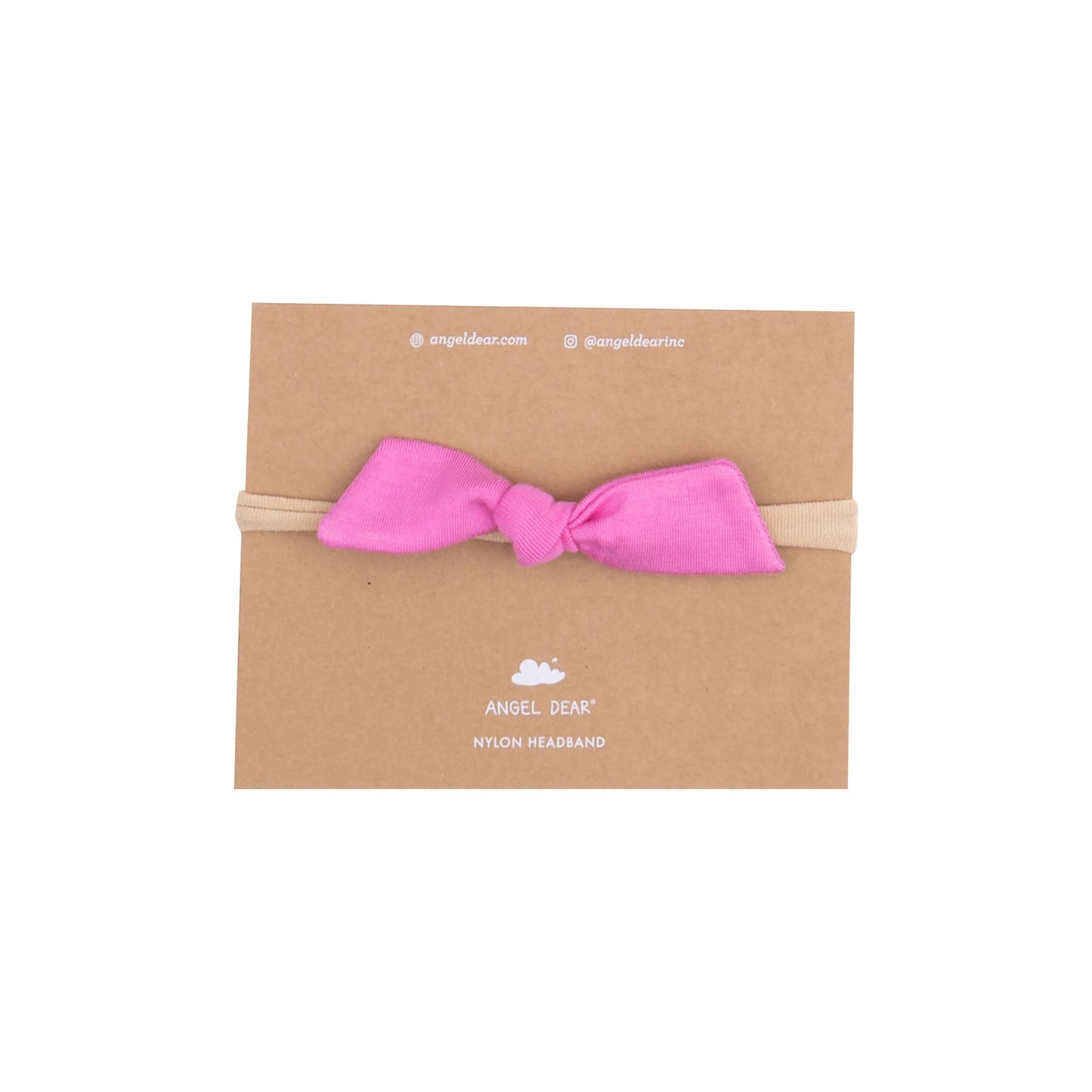 Bow With Nylon Headband Solid Strawberry Moon.