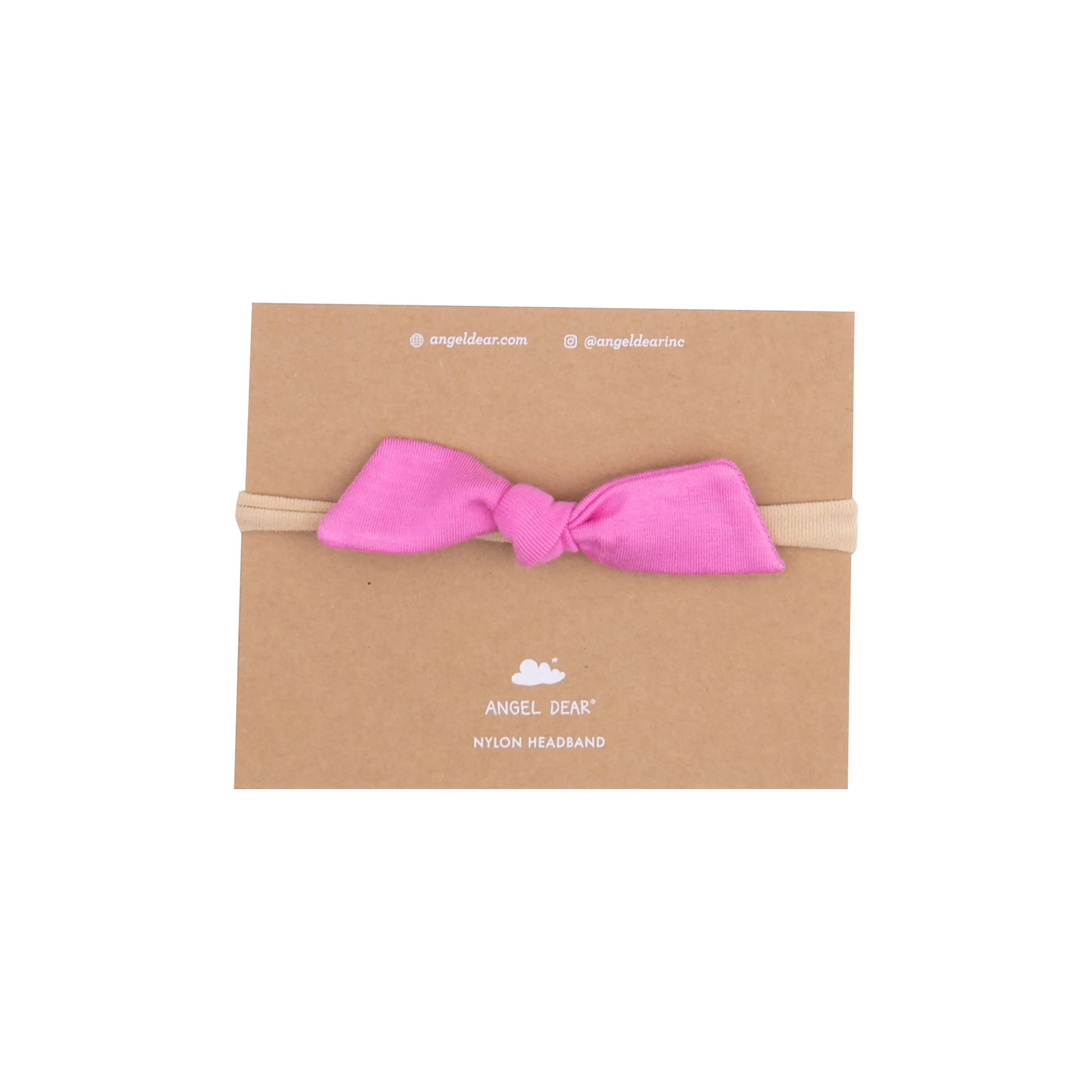 Bow With Nylon Headband Solid Strawberry Moon.