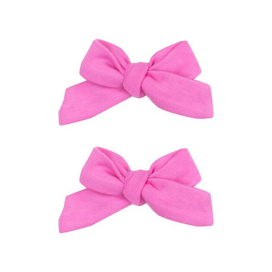 2 Pack Hair Bow Clips Solid Strawberry Moon for Kids Angel Dear