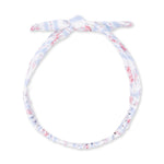 Baby knot headband in a floral stripe print with a knot detail at the front