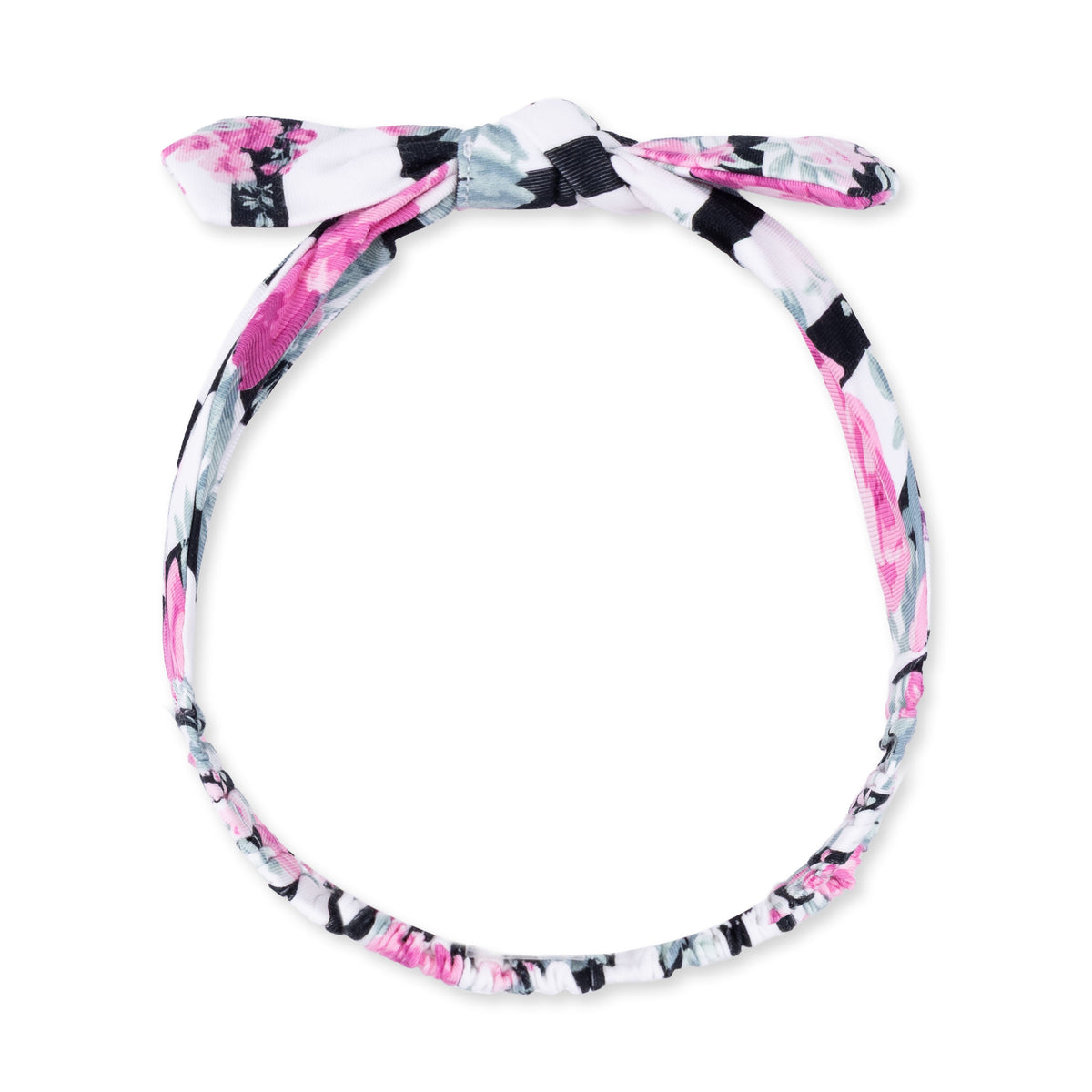 Cabbage Rose Stripe - Knot Headband by Angel Dear