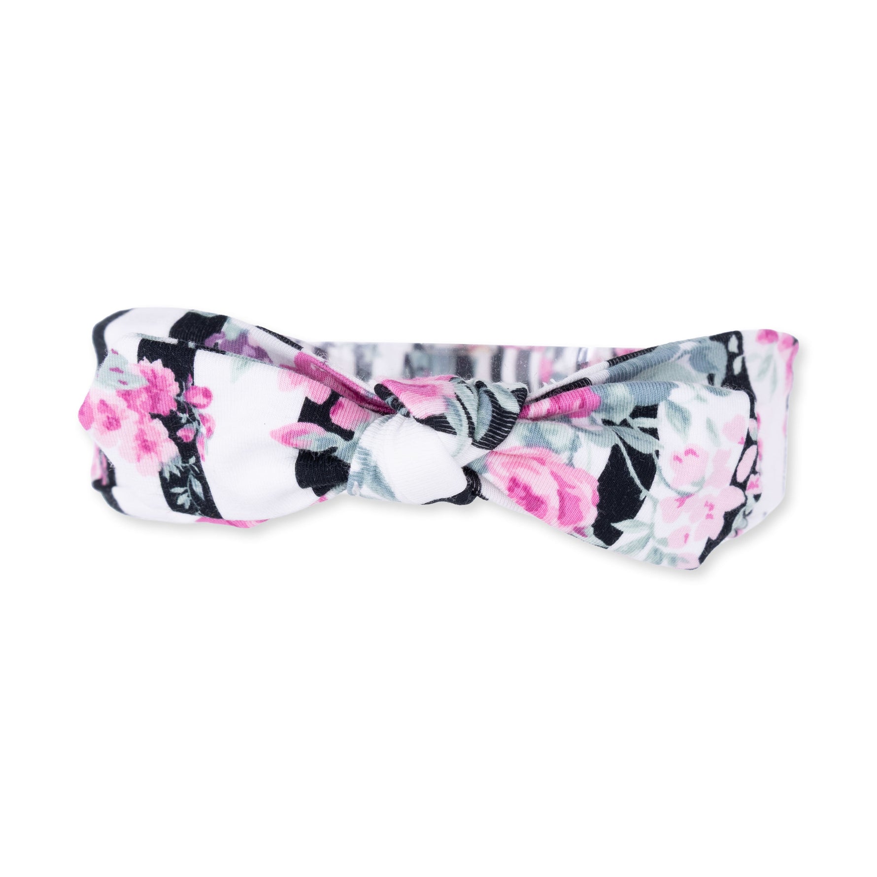 Cabbage Rose Stripe - Knot Headband by Angel Dear